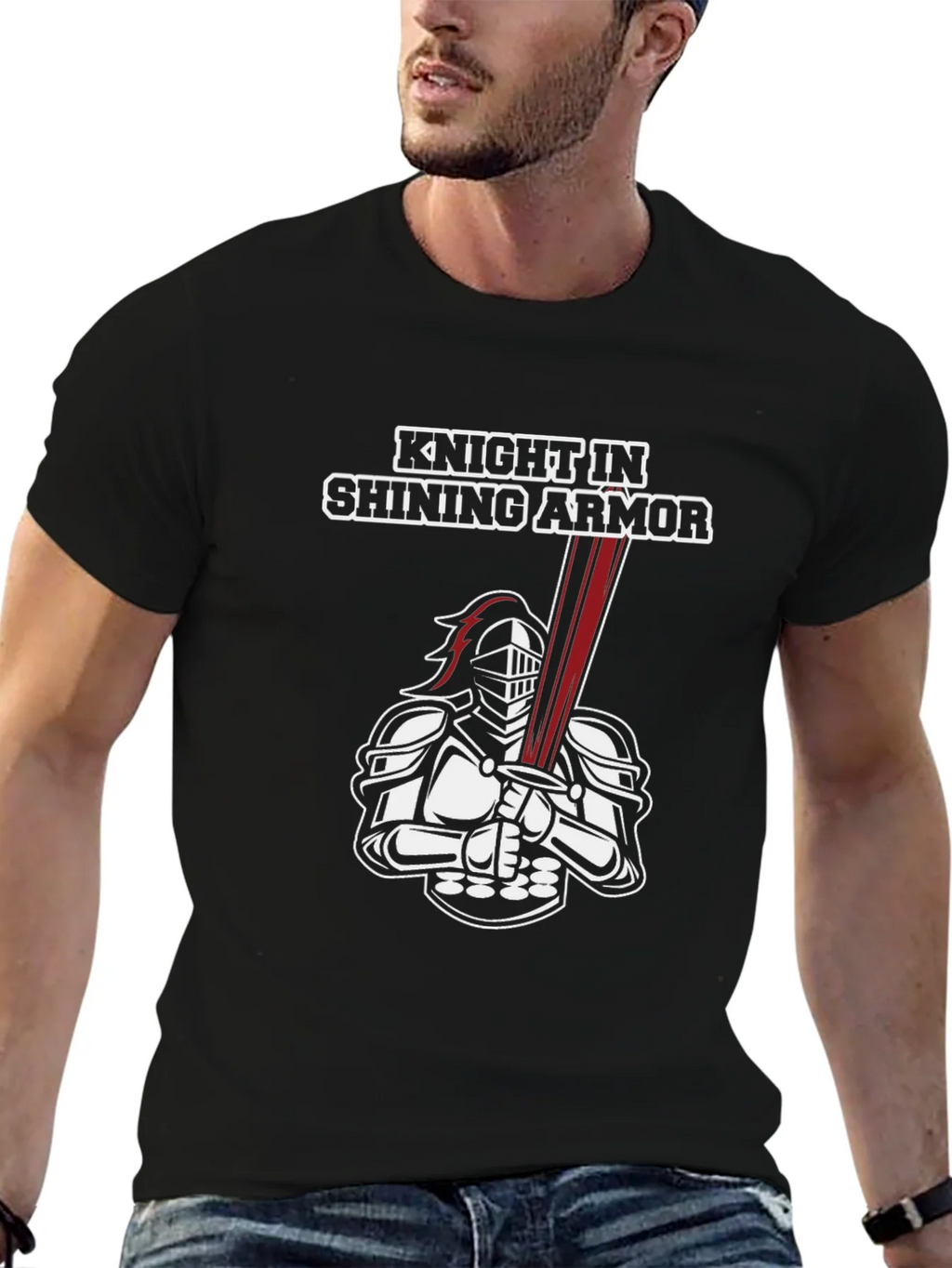 Knight in Shining Armor Graphic Tee - Black product image 6