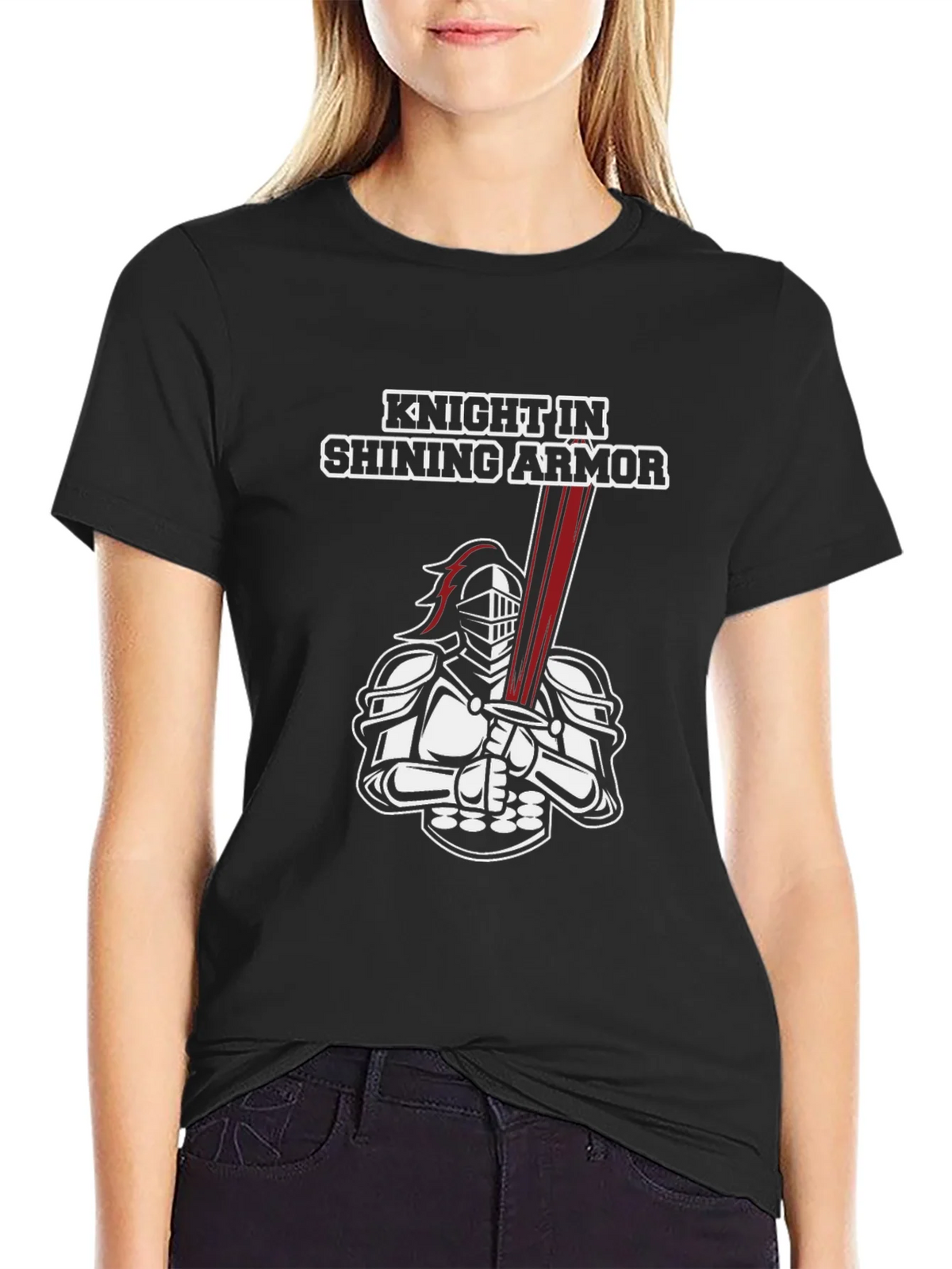 Knight in Shining Armor Graphic Tee - Black product image 2