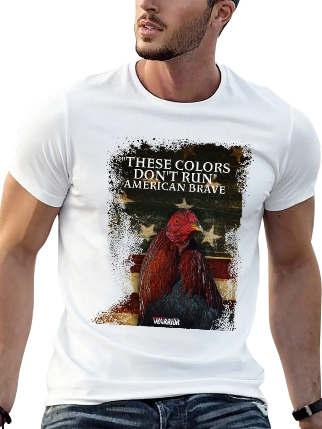 American Brave Warrior Rooster Graphic Tee product image 12