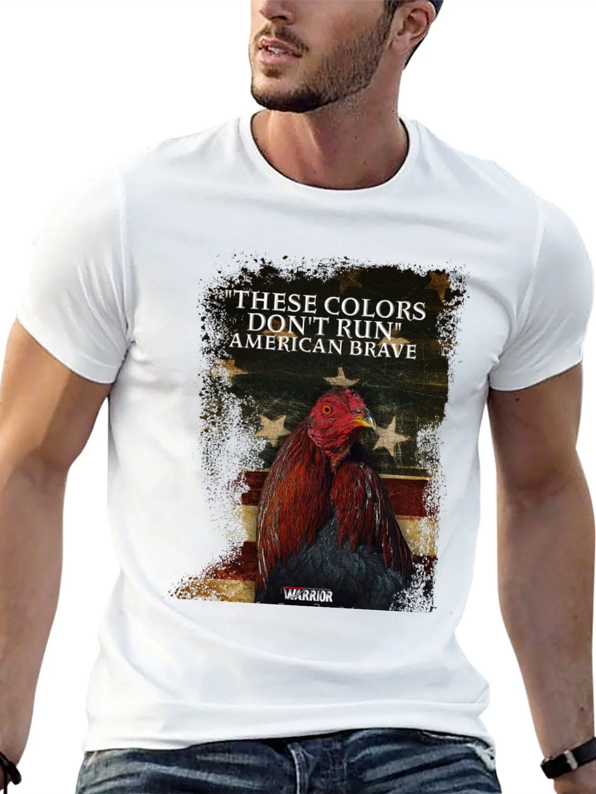 American Brave Warrior Rooster Graphic Tee product image 12
