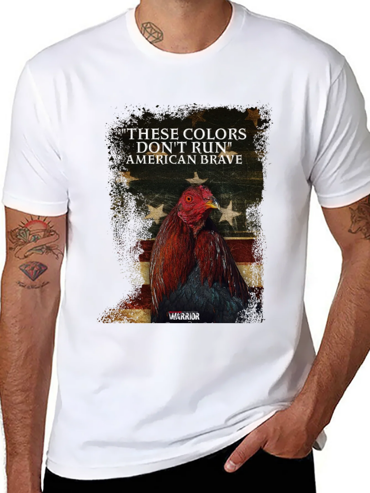American Brave Warrior Rooster Graphic Tee product image 7