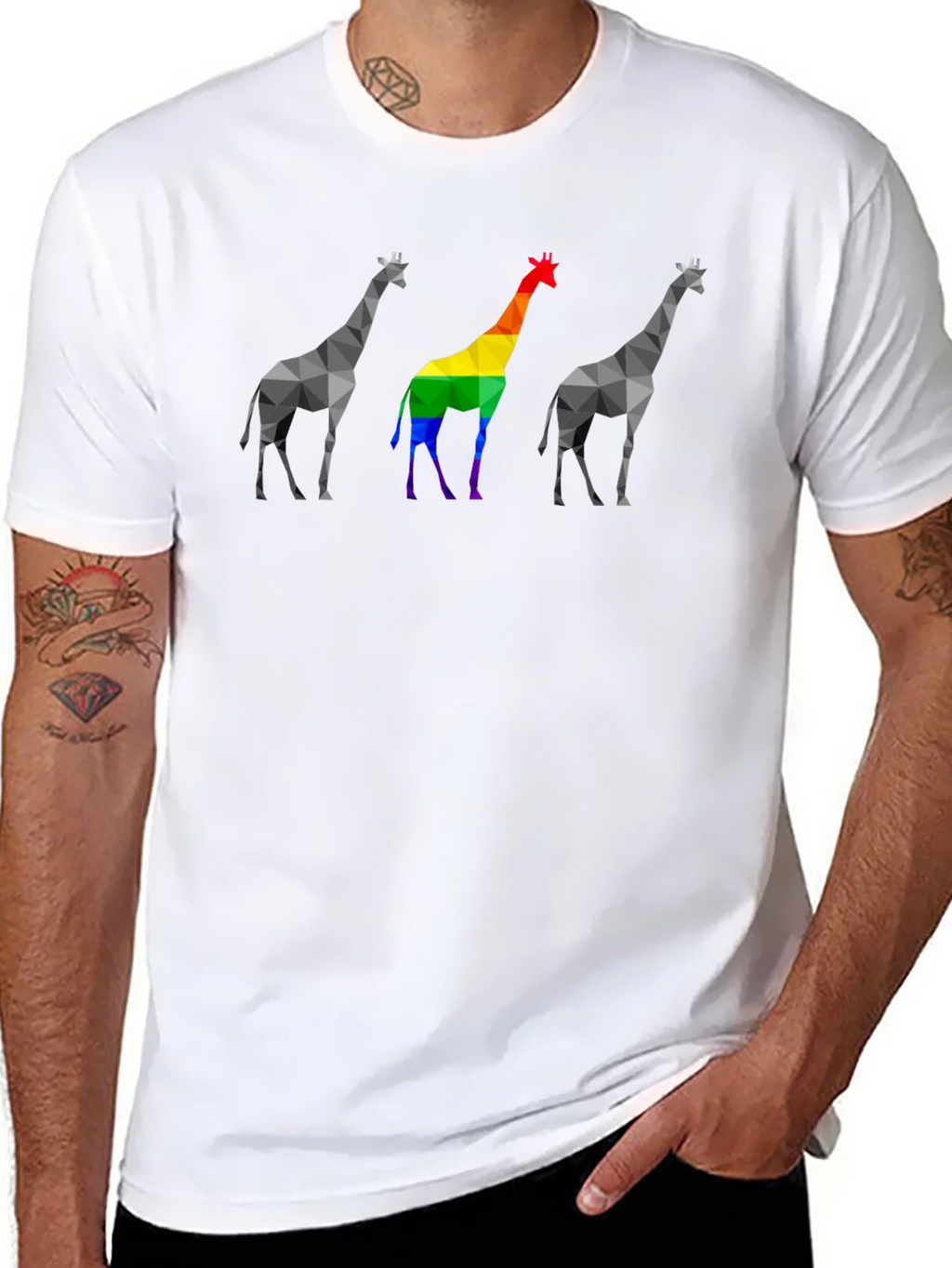 Geometric Giraffe Pride T-Shirt product image 6
