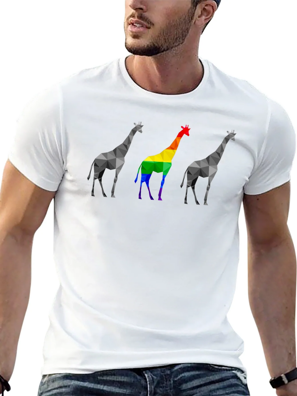 Geometric Giraffe Pride T-Shirt product image 11