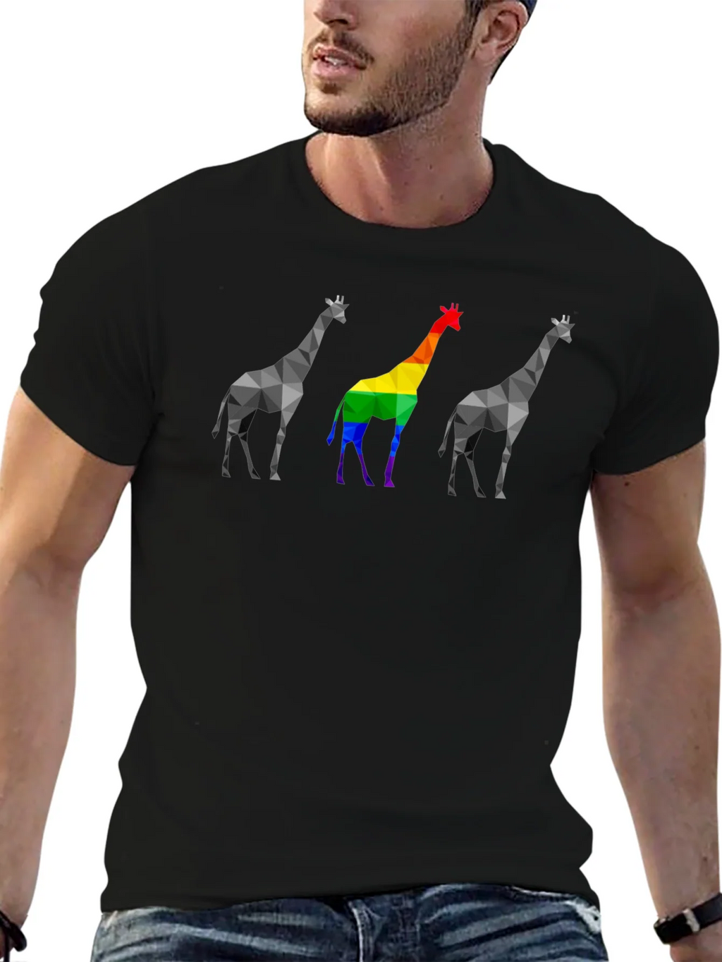 Geometric Giraffe Pride T-Shirt product image 5
