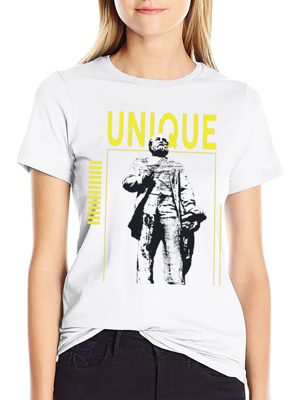 Unique Statue Graphic Tee - Black Cotton Shirt product image 8