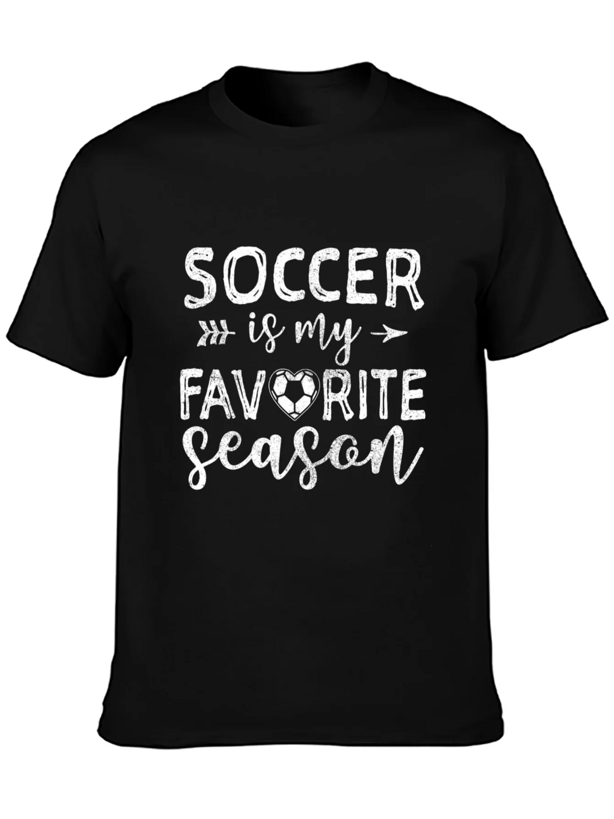 Soccer Is My Favorite Season Black T-Shirt product image 3