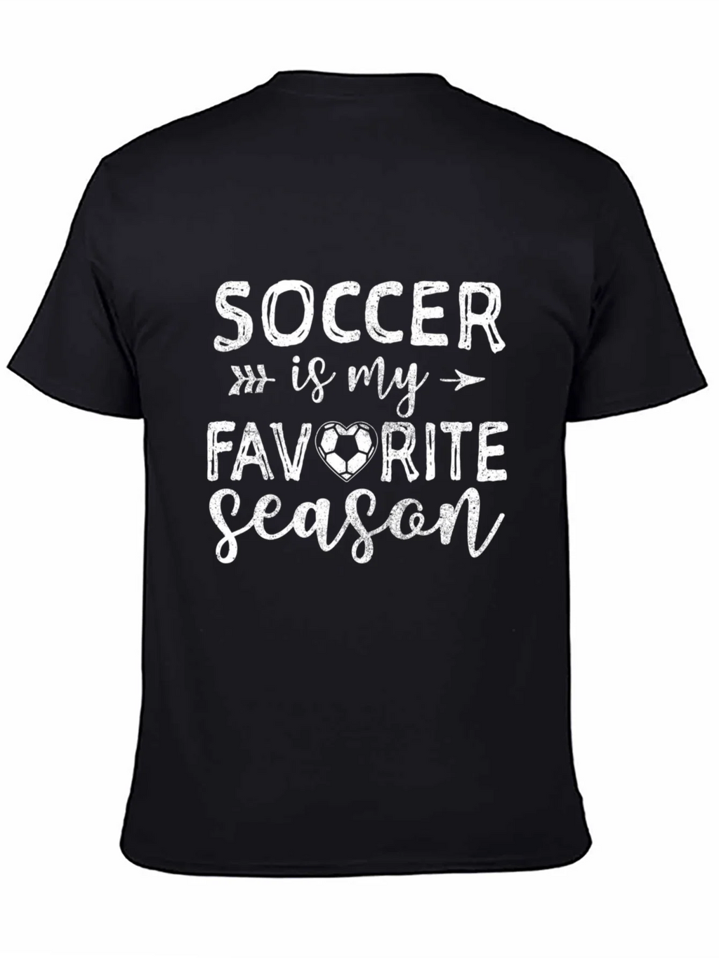 Soccer Is My Favorite Season Black T-Shirt product image 4