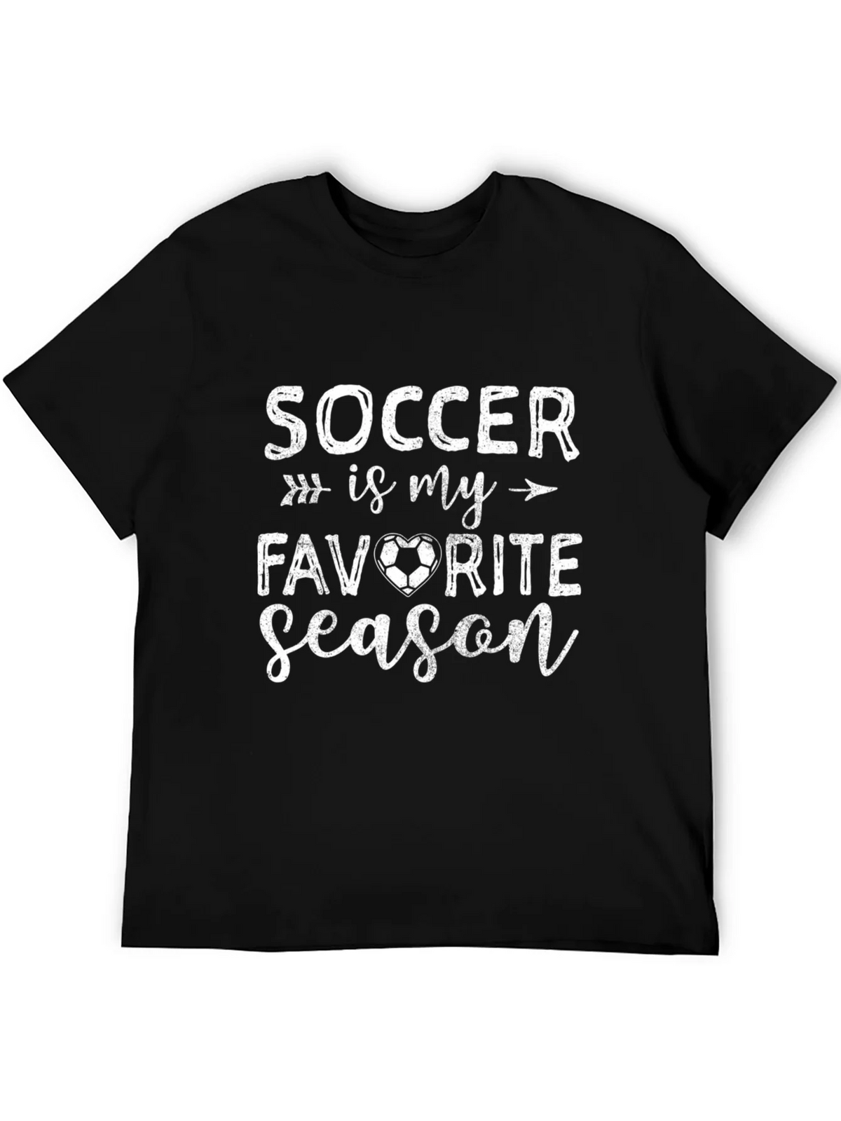 Soccer Is My Favorite Season Black T-Shirt product image 5