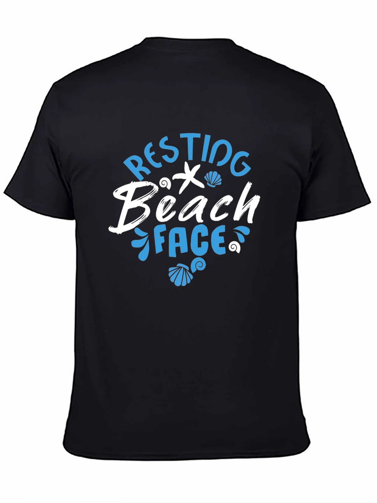 Resting Beach Face T-Shirt - Mens Black Graphic Tee product image 4