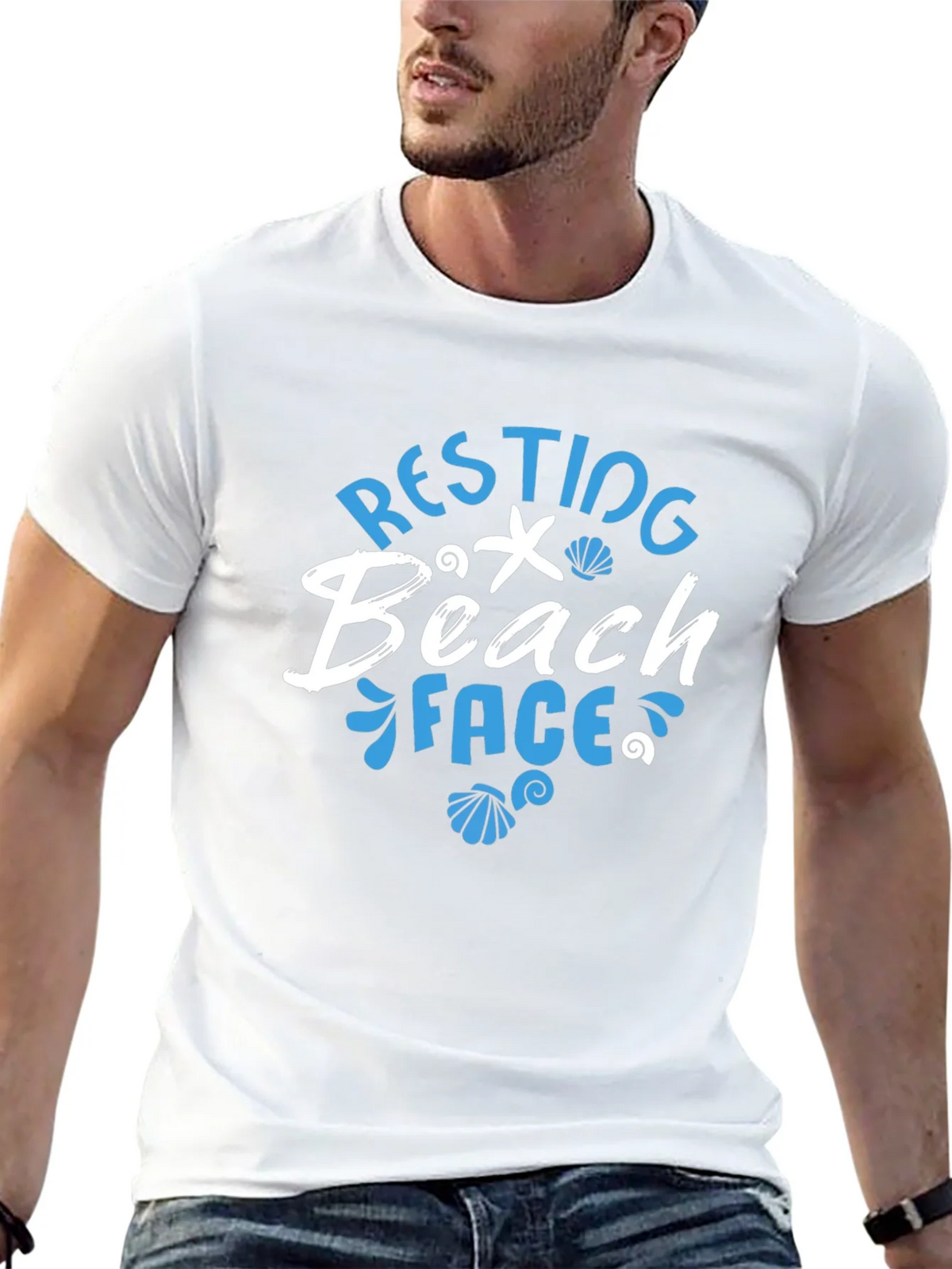 Resting Beach Face T-Shirt - Mens Black Graphic Tee product image 12