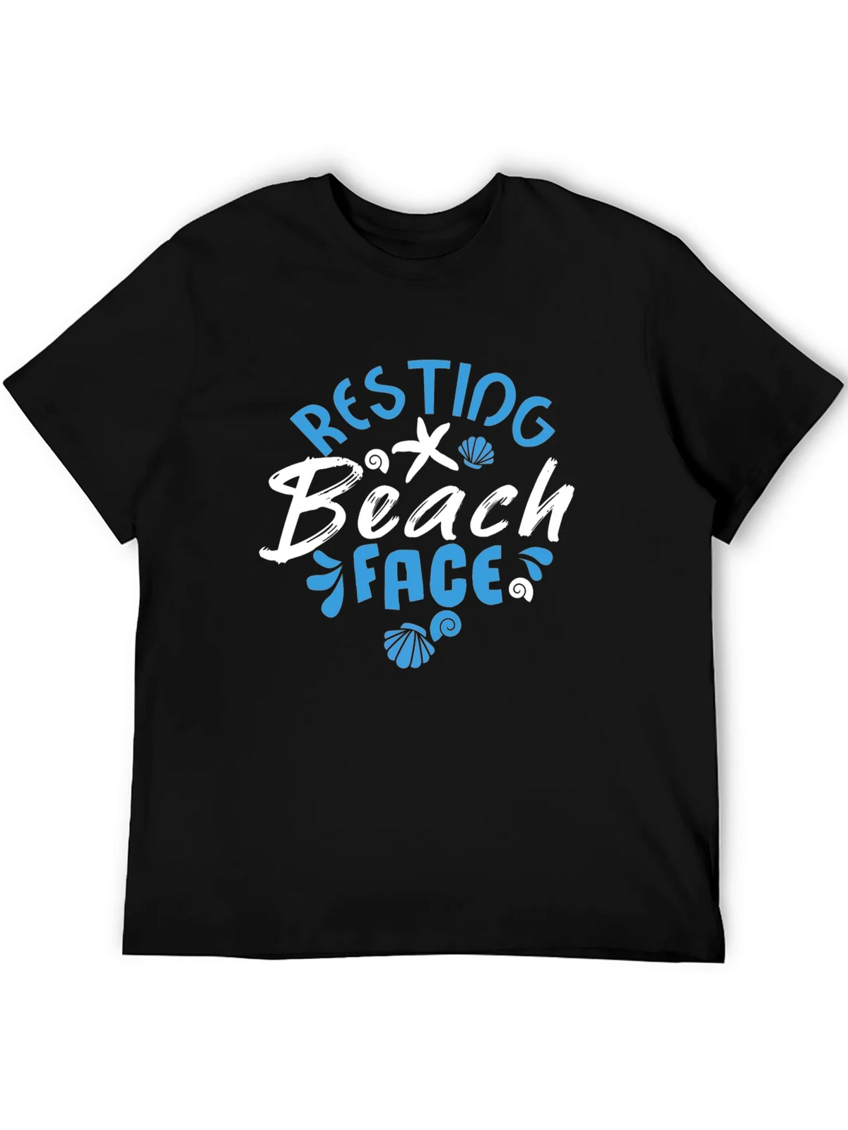 Resting Beach Face T-Shirt - Mens Black Graphic Tee product image 5
