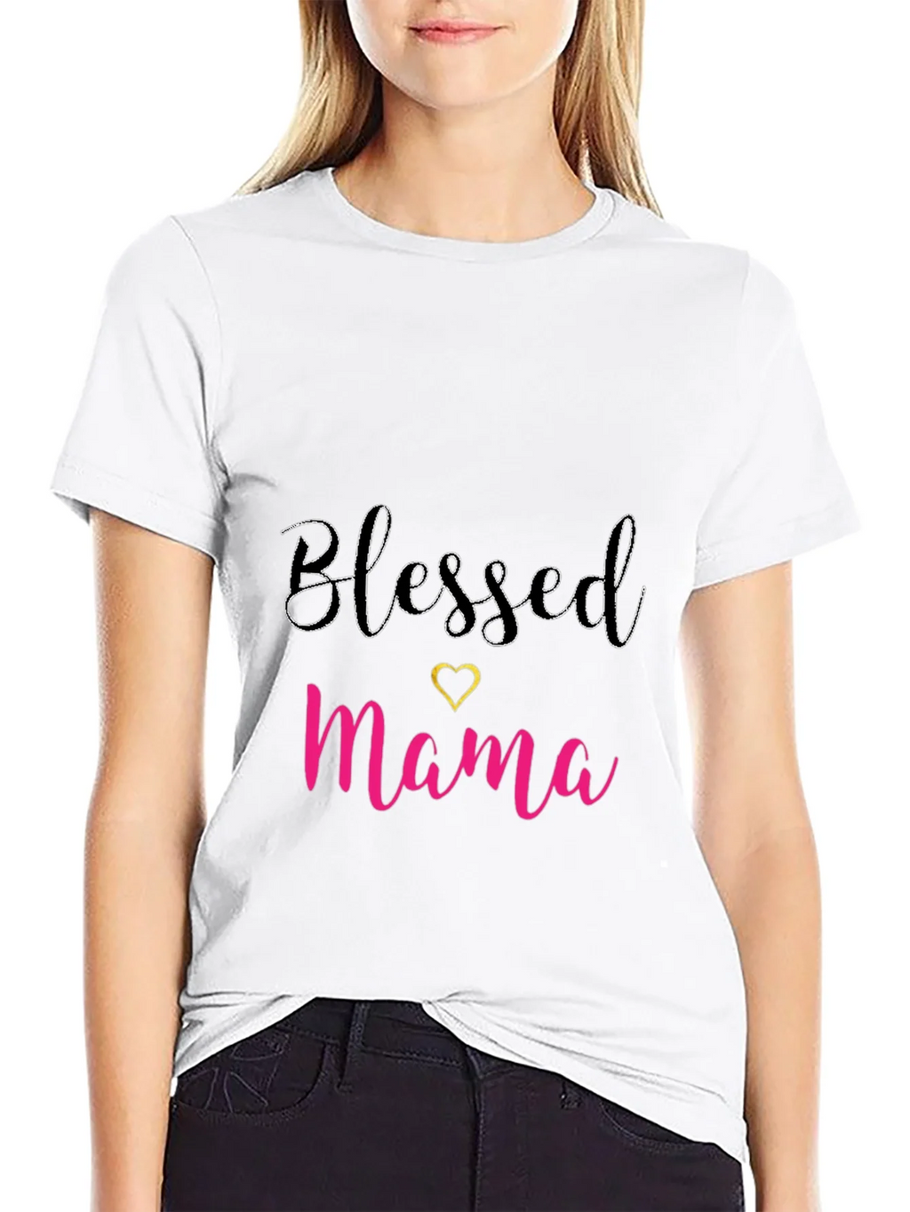 Blessed Mama Black T-Shirt - Cute Mothers Day Tee product image 8