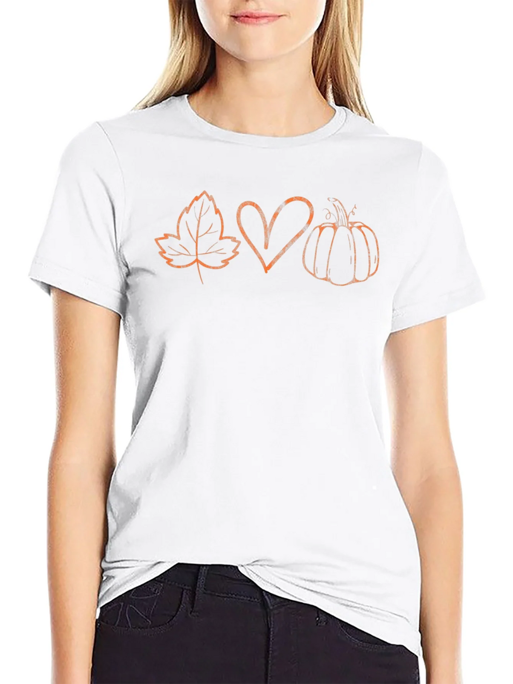 Fall Leaf Heart Pumpkin Graphic Tee product image 8