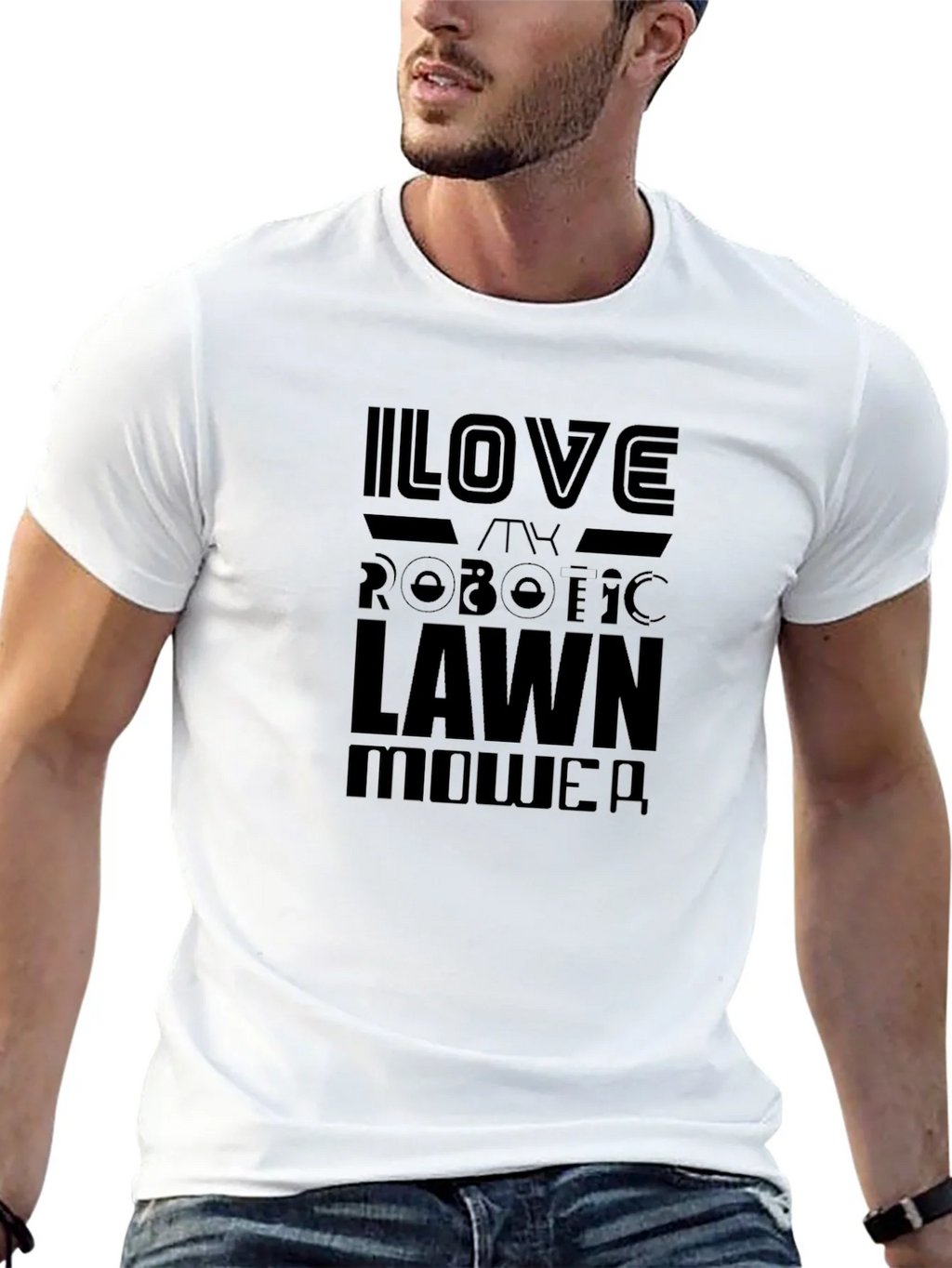 I Love My Robotic Lawn Mower Black T-Shirt product image 12