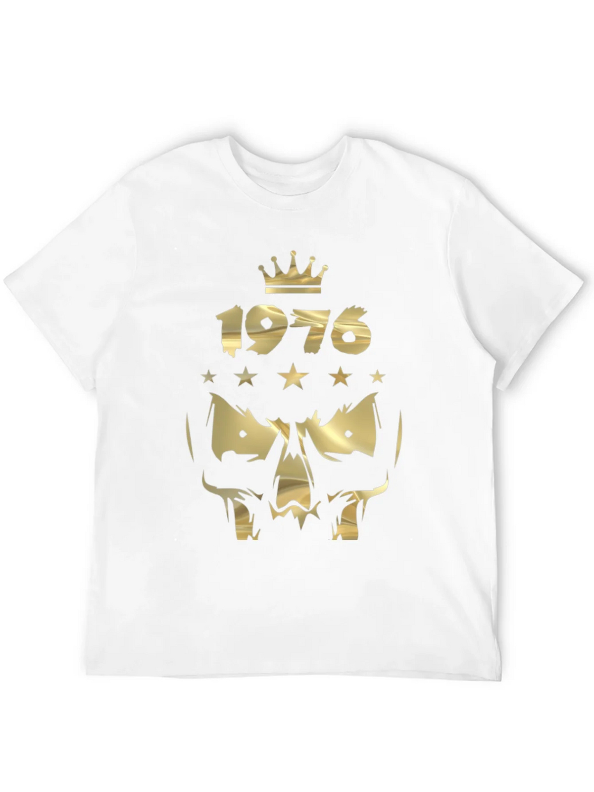 Gold 1976 Crown Skull Graphic Black T-Shirt product image 11