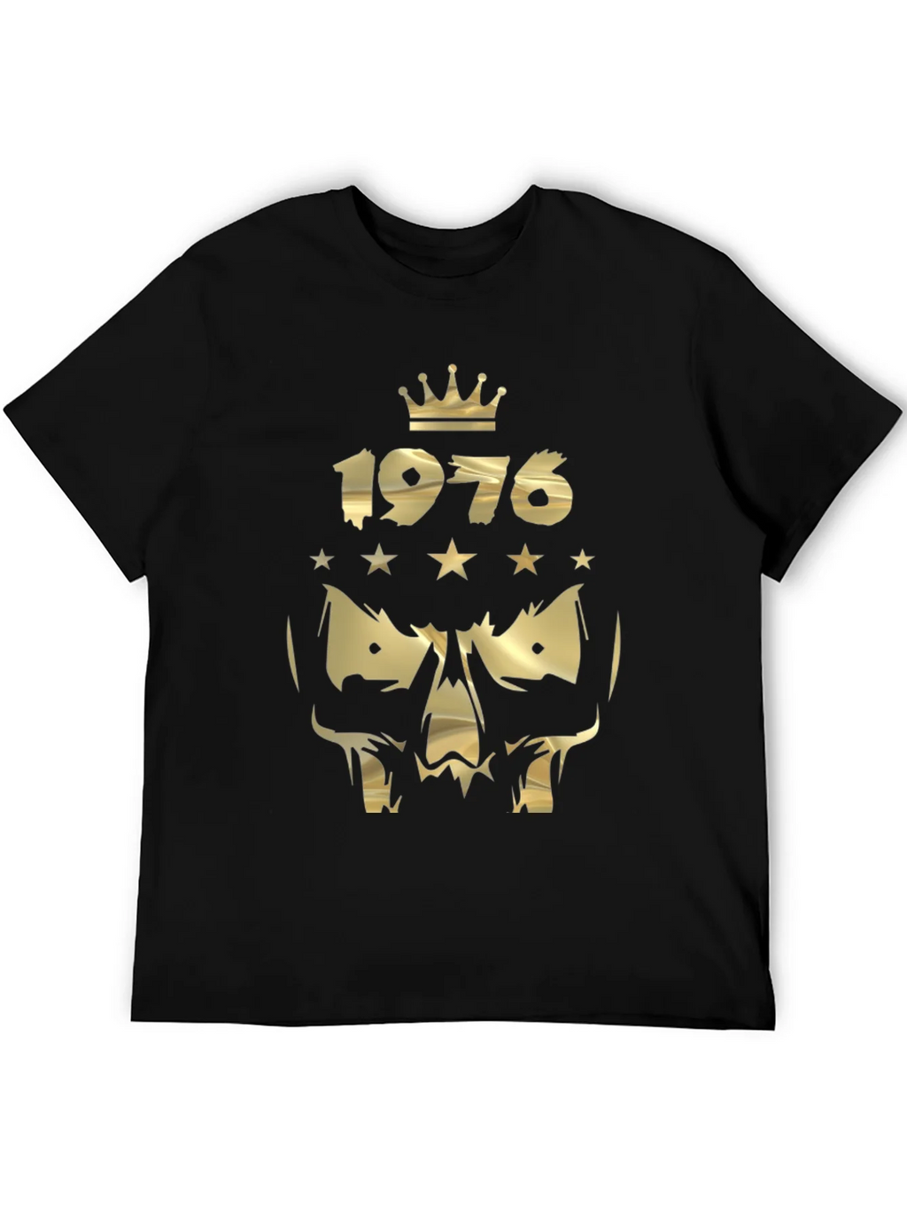 Gold 1976 Crown Skull Graphic Black T-Shirt product image 5