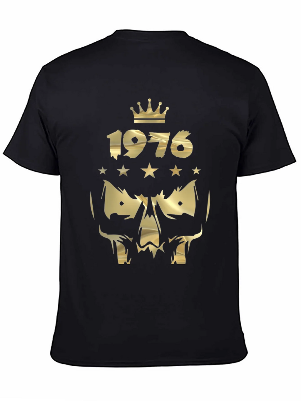 Gold 1976 Crown Skull Graphic Black T-Shirt product image 4