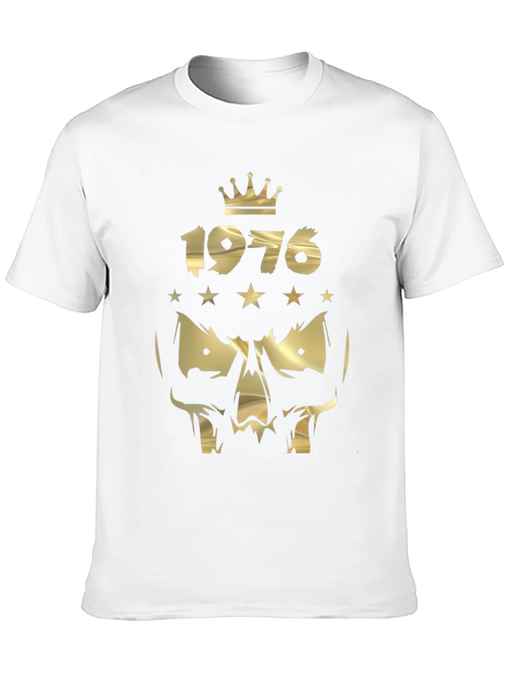 Gold 1976 Crown Skull Graphic Black T-Shirt product image 9