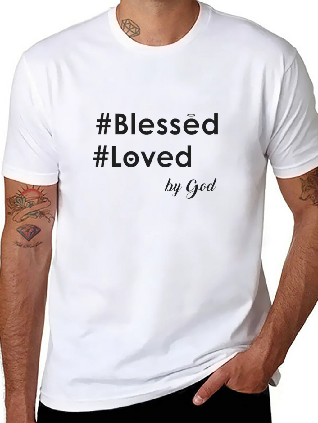 Blessed & Loved by God Black Graphic Tee product image 2