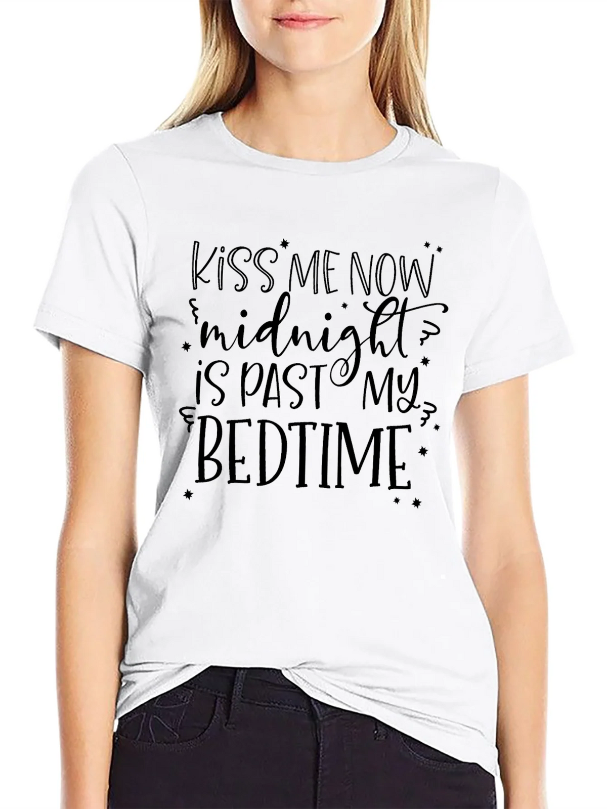 Kiss Me Now Midnight Bedtime Graphic T-Shirt product image 8