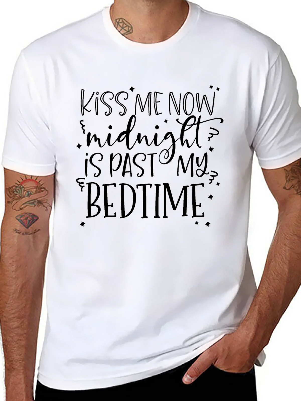 Kiss Me Now Midnight Bedtime Graphic T-Shirt product image 7