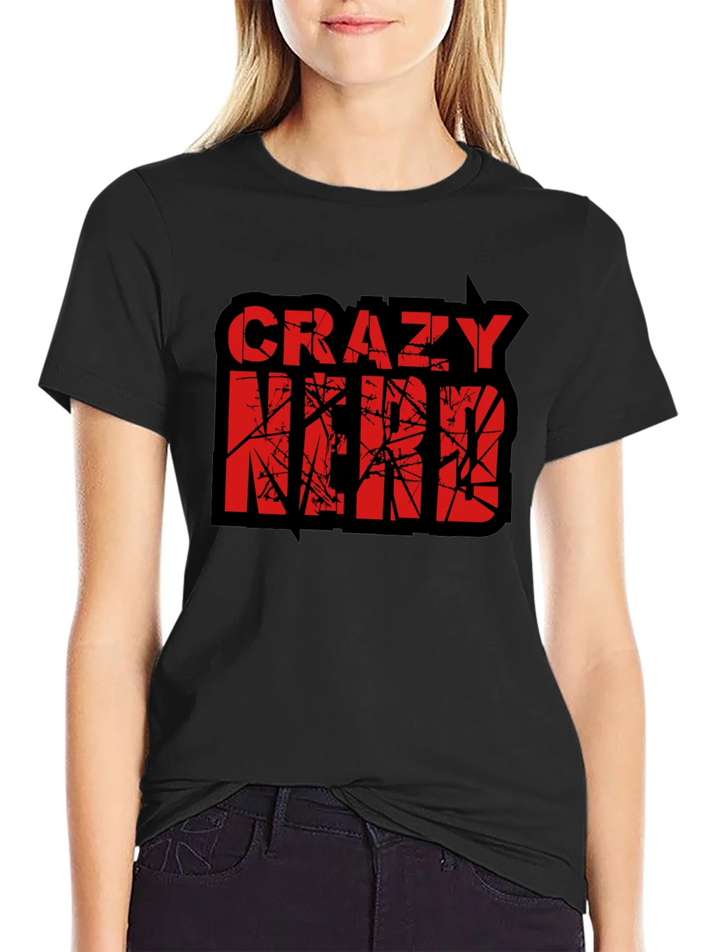 Crazy Nerd Graphic T-Shirt - Black Cotton Tee product image 2
