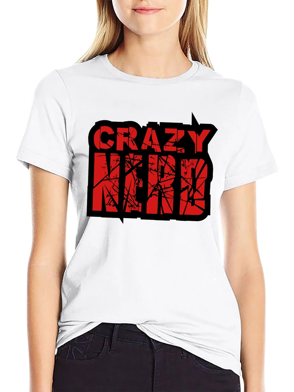 Crazy Nerd Graphic T-Shirt - Black Cotton Tee product image 8