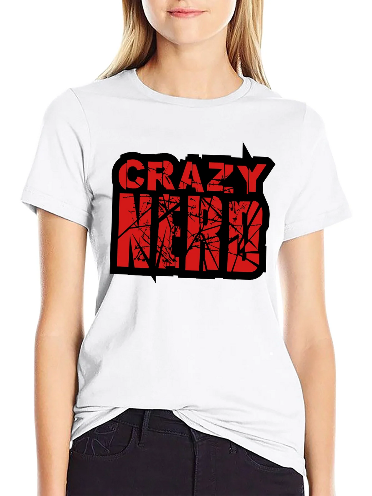 Crazy Nerd Graphic T-Shirt - Black Cotton Tee product image 8