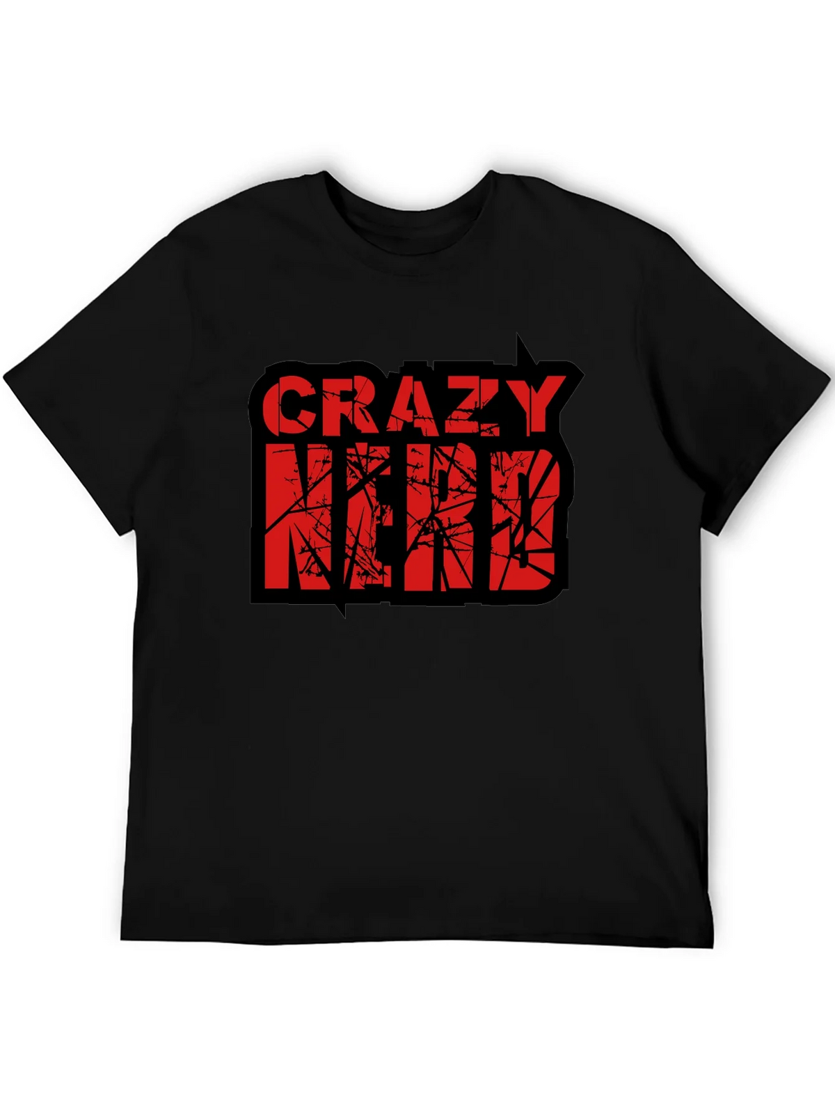 Crazy Nerd Graphic T-Shirt - Black Cotton Tee product image 5