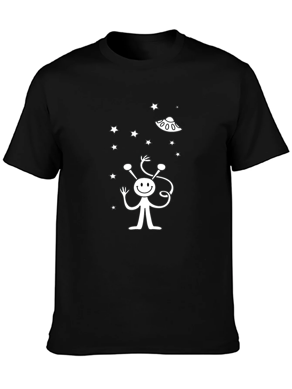 Alien UFO Graphic Black T-Shirt product image 3