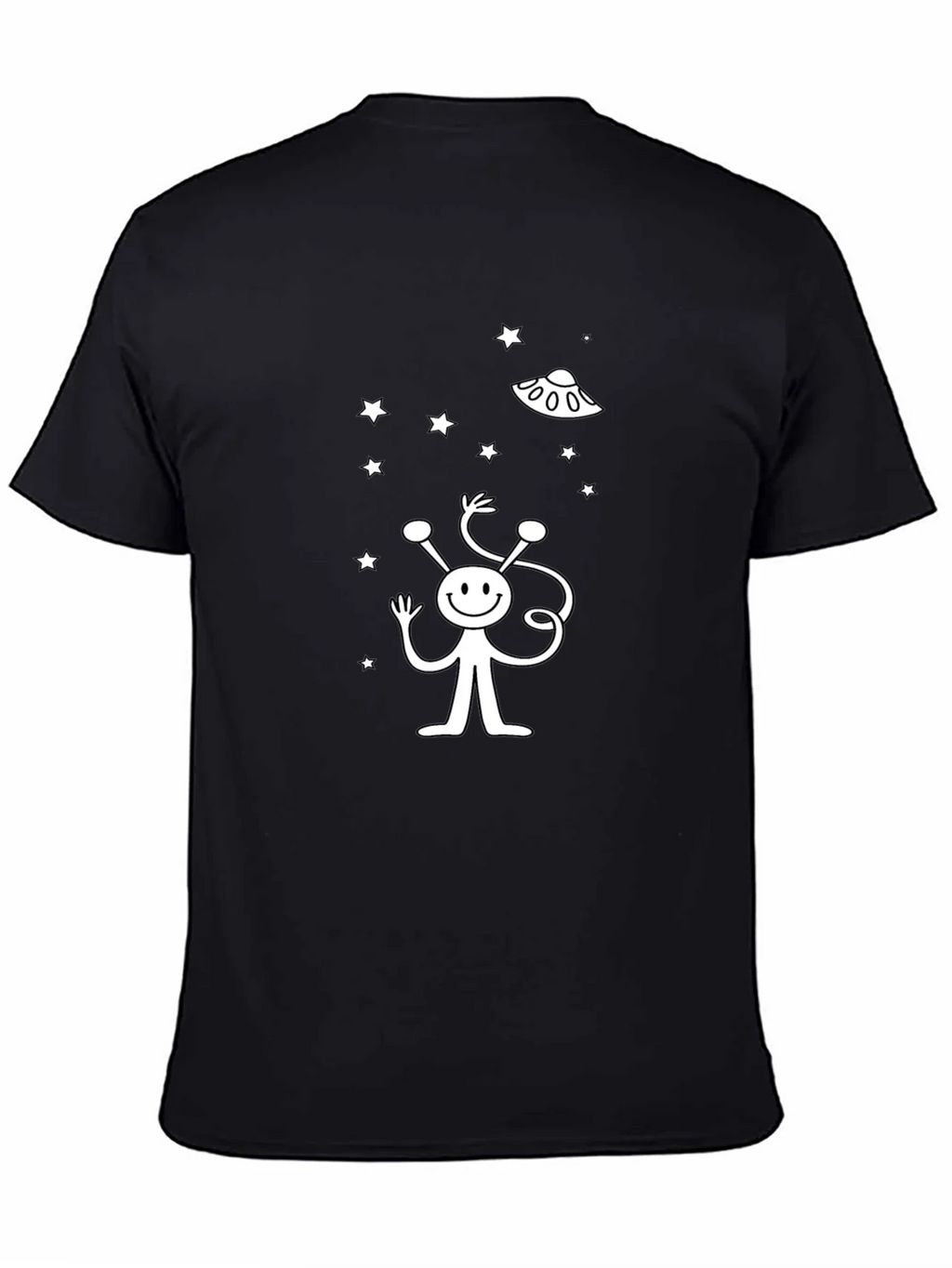 Alien UFO Graphic Black T-Shirt product image 4