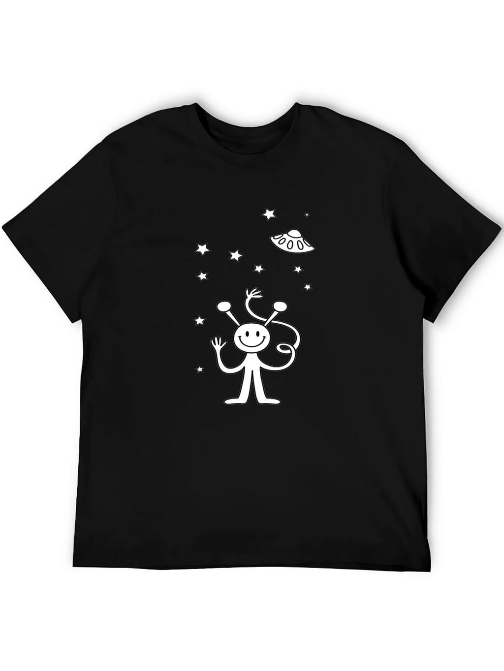 Alien UFO Graphic Black T-Shirt product image 5