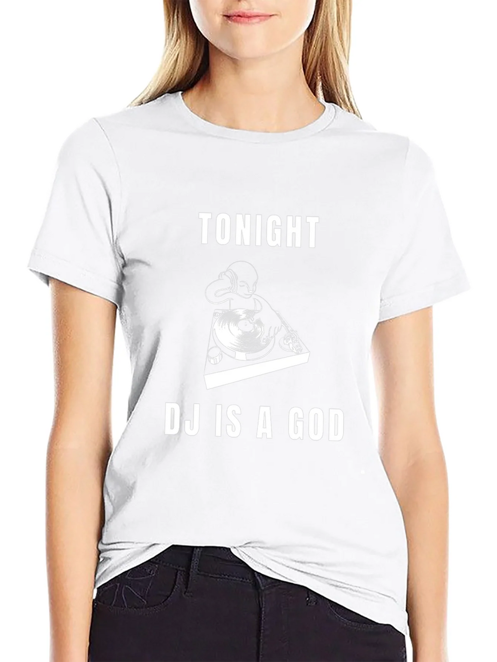 Tonight DJ Is A God Black Graphic Tee product image 8