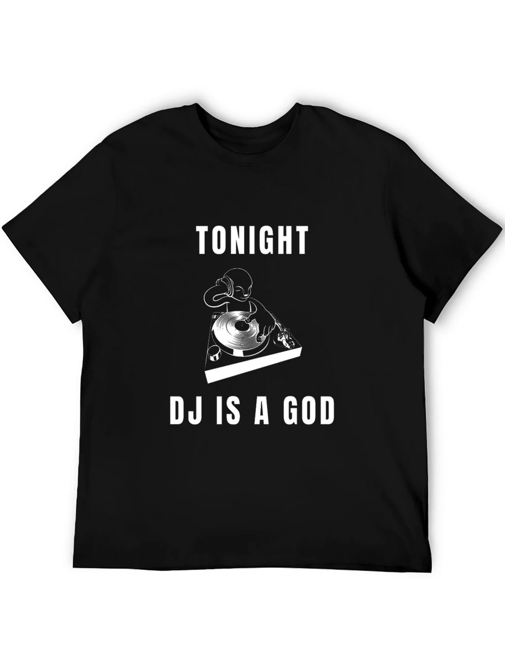 Tonight DJ Is A God Black Graphic Tee product image 5