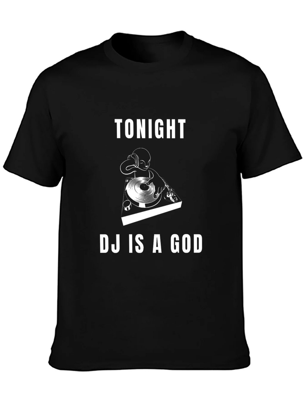 Tonight DJ Is A God Black Graphic Tee product image 3