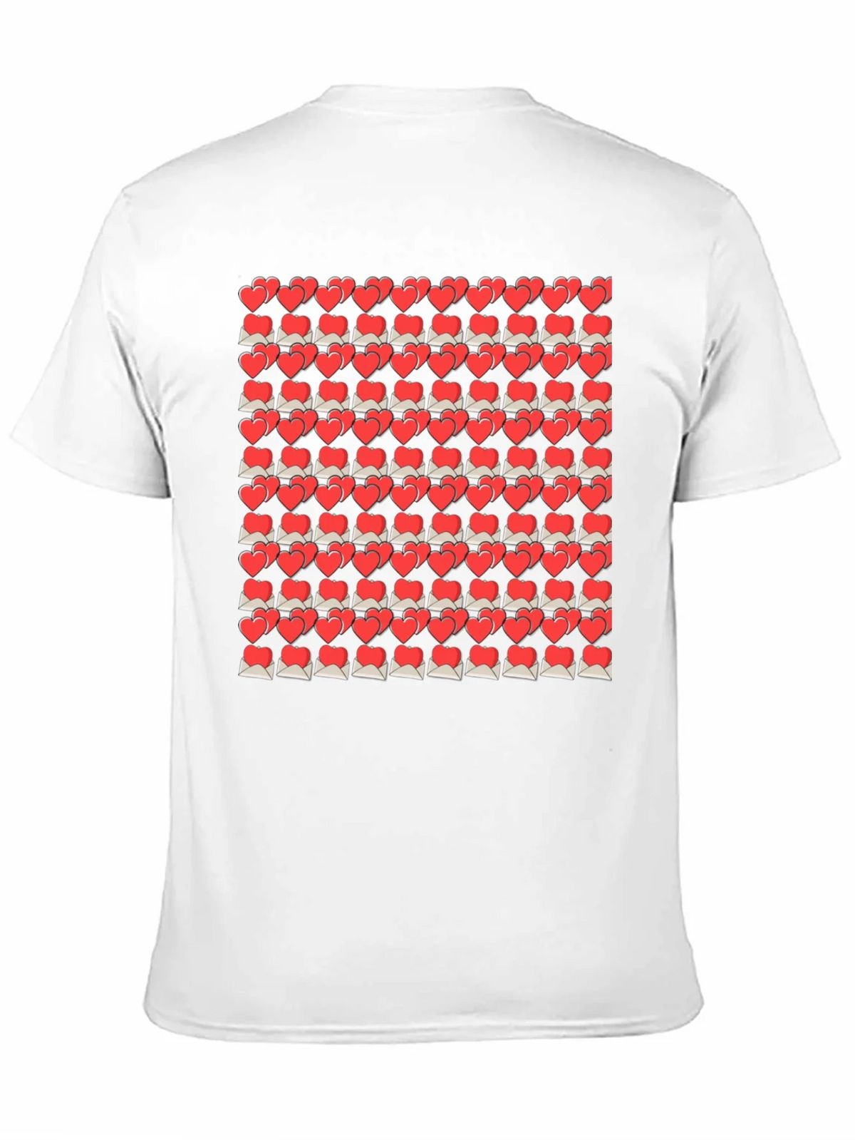 Heart Envelope Pattern Black T-Shirt product image 9
