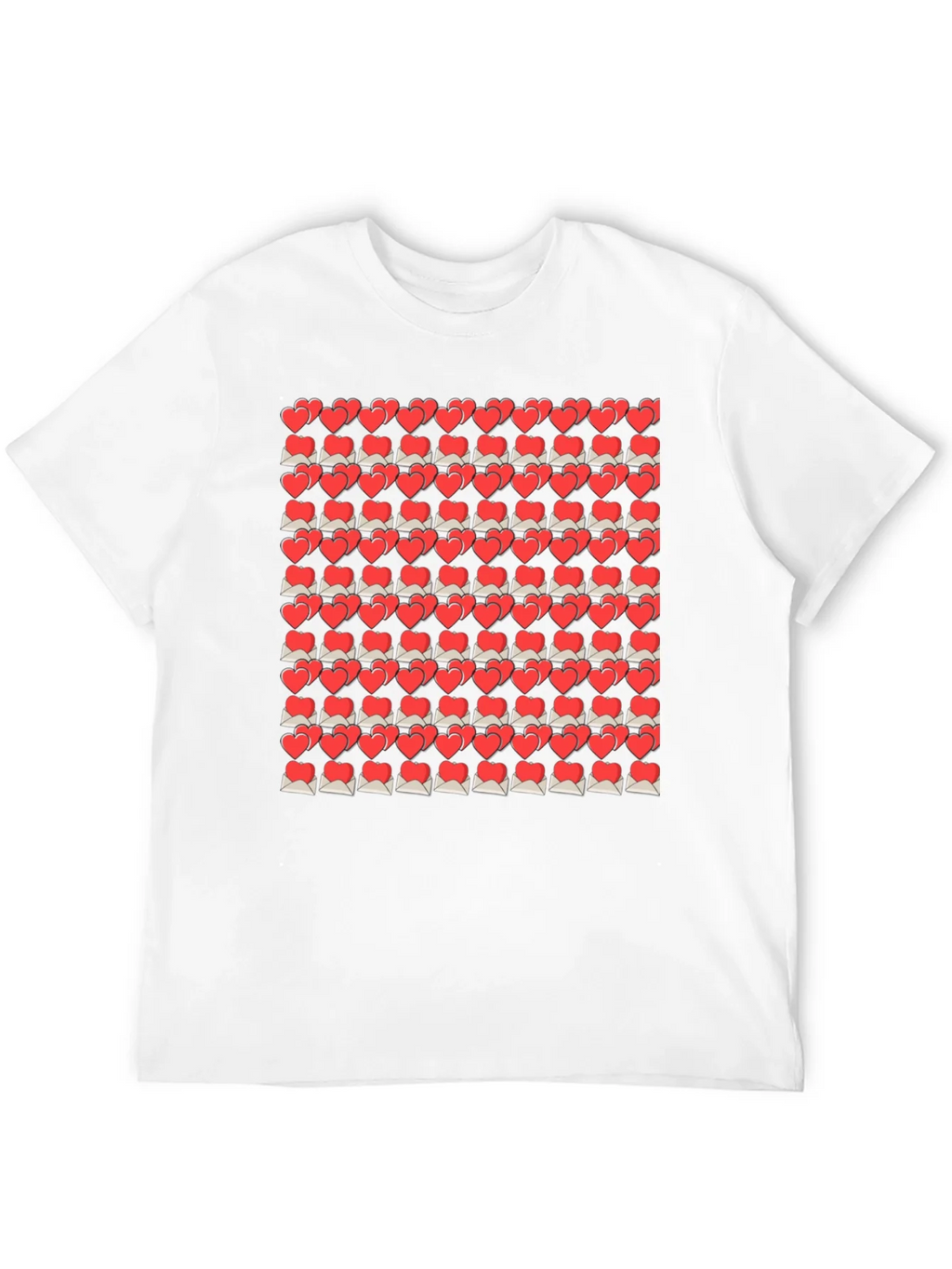 Heart Envelope Pattern Black T-Shirt product image 10
