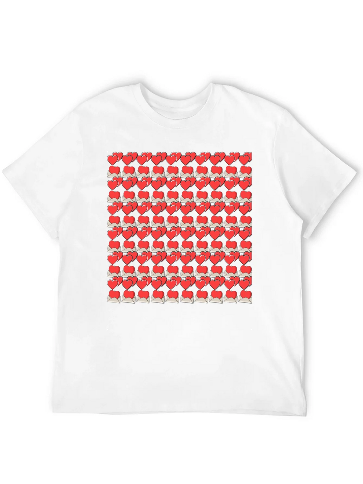 Heart Envelope Pattern Black T-Shirt product image 10