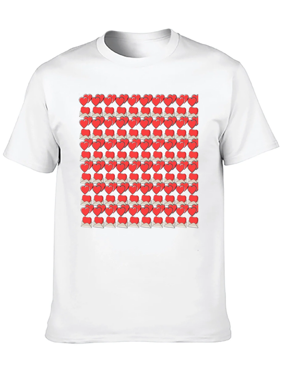 Heart Envelope Pattern Black T-Shirt product image 8