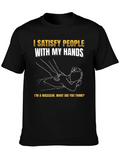 Funny Masseur T-Shirt - Satisfy People With My Hands product image 1