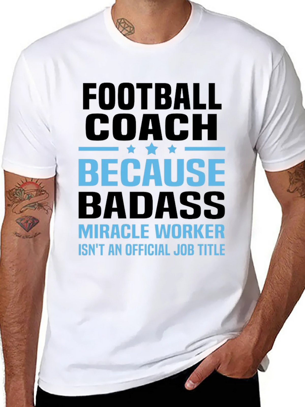 Football Coach Because Badass Graphic T-Shirt product image 7