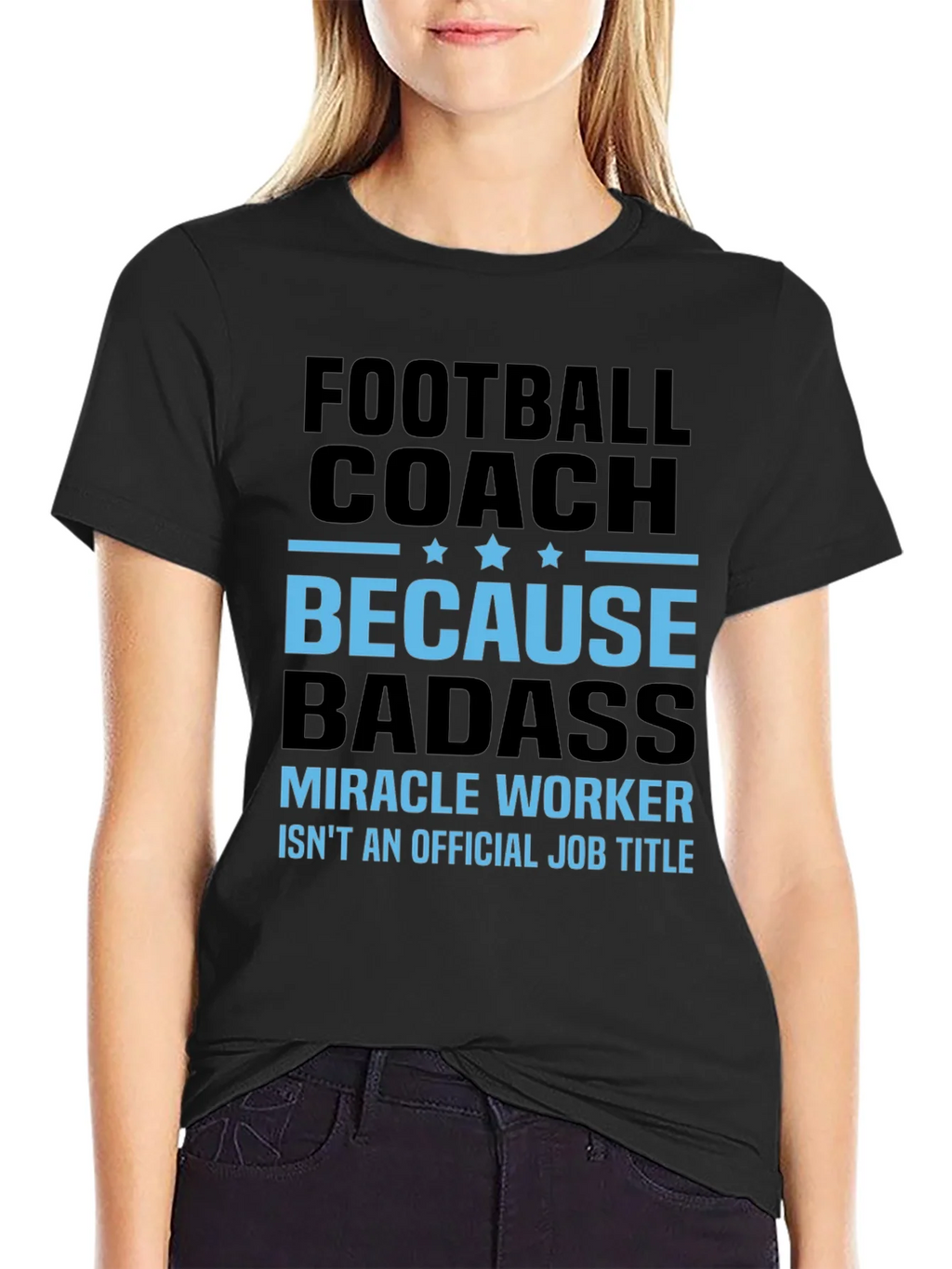 Football Coach Because Badass Graphic T-Shirt product image 2