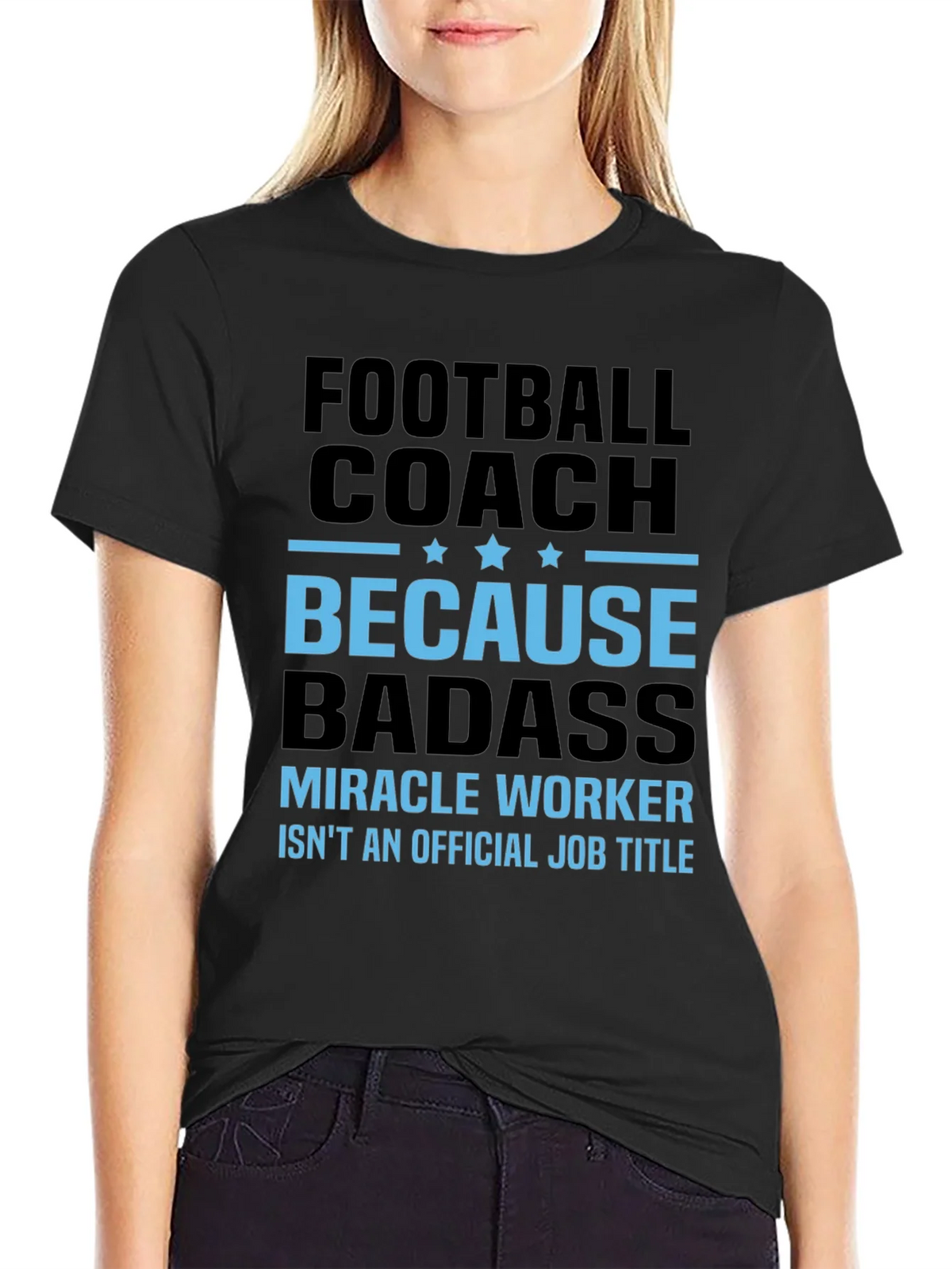 Football Coach Because Badass Graphic T-Shirt product image 2