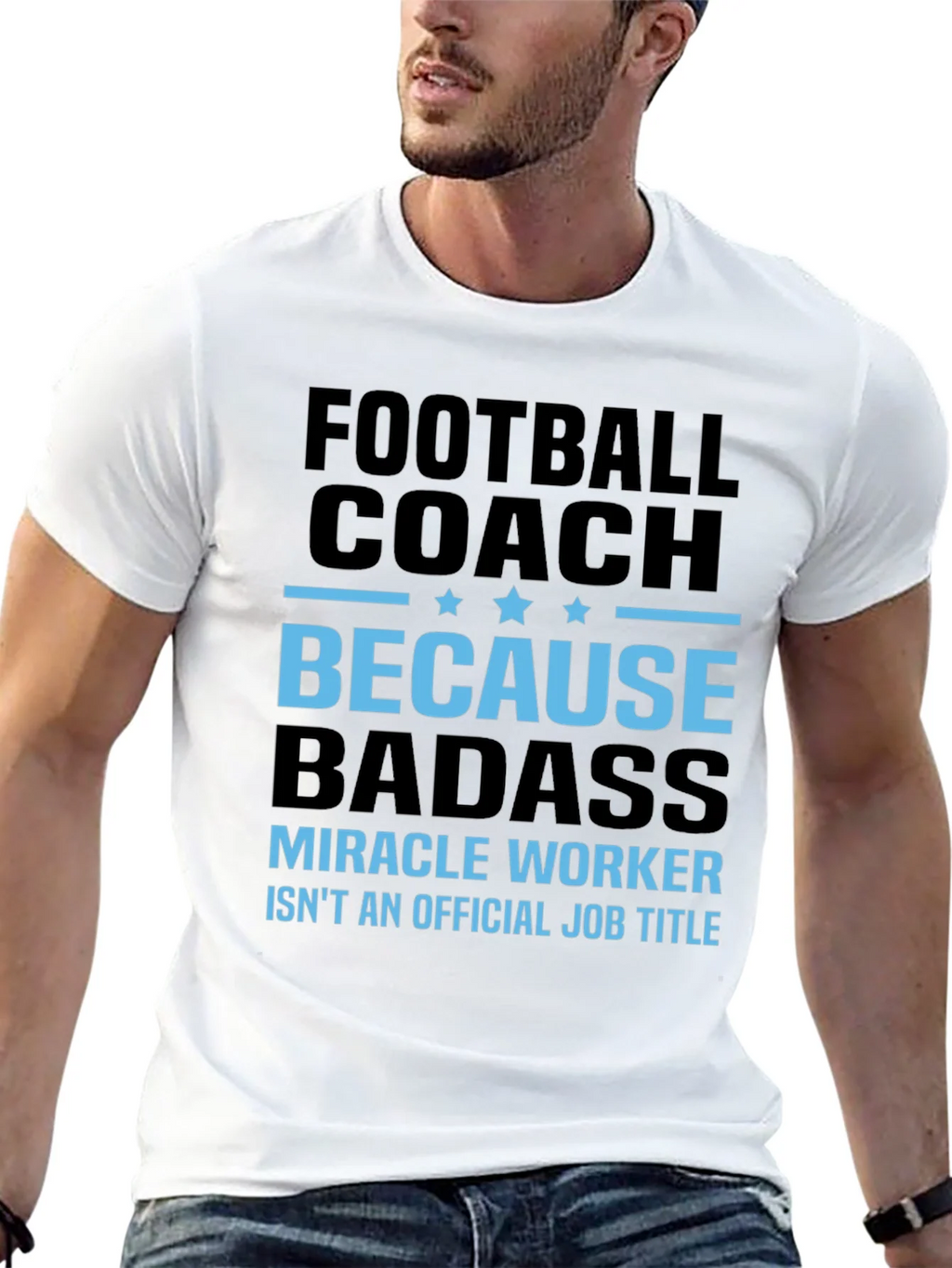 Football Coach Because Badass Graphic T-Shirt product image 12