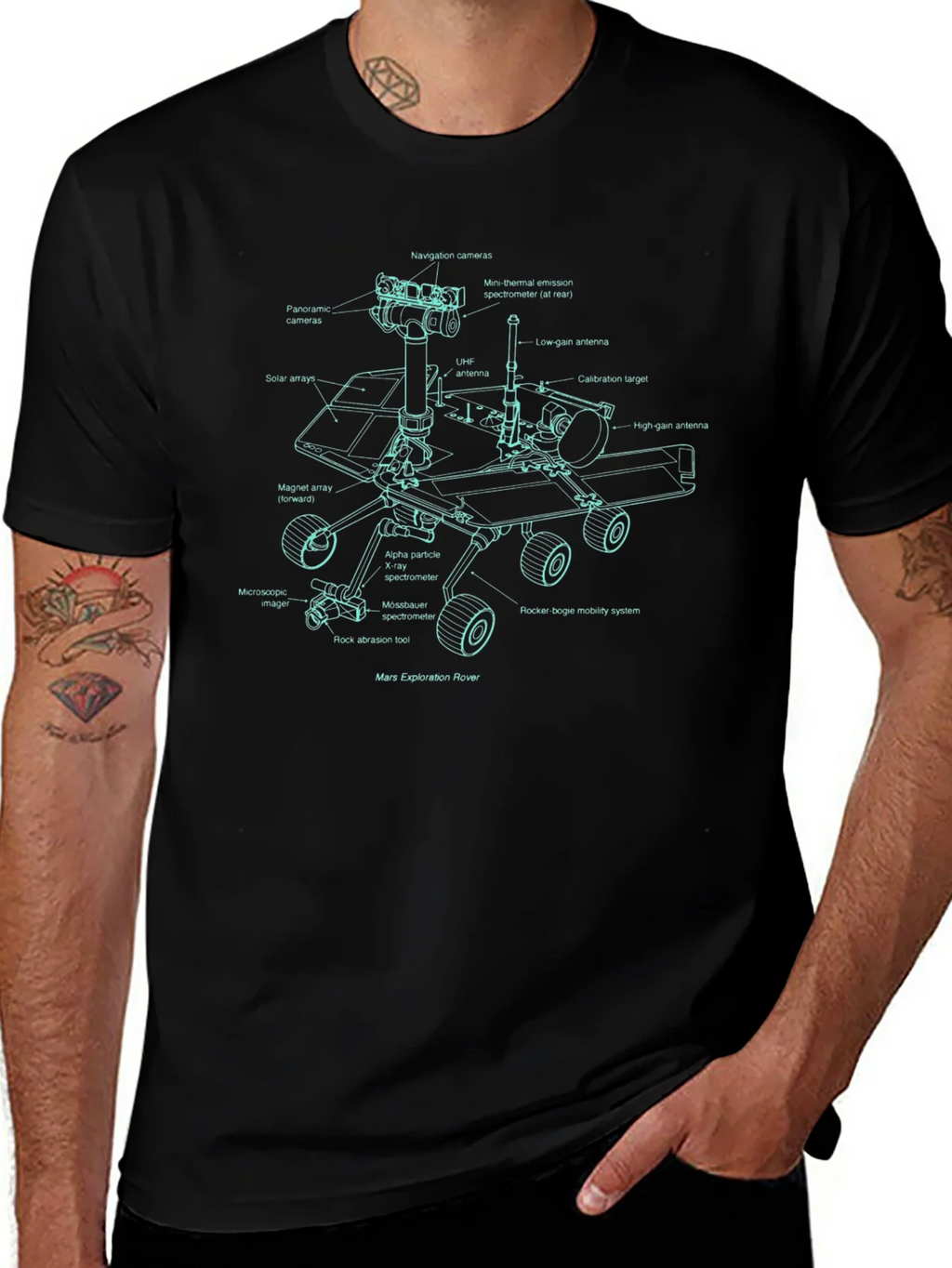 Mars Rover Blueprint T-Shirt product image 1