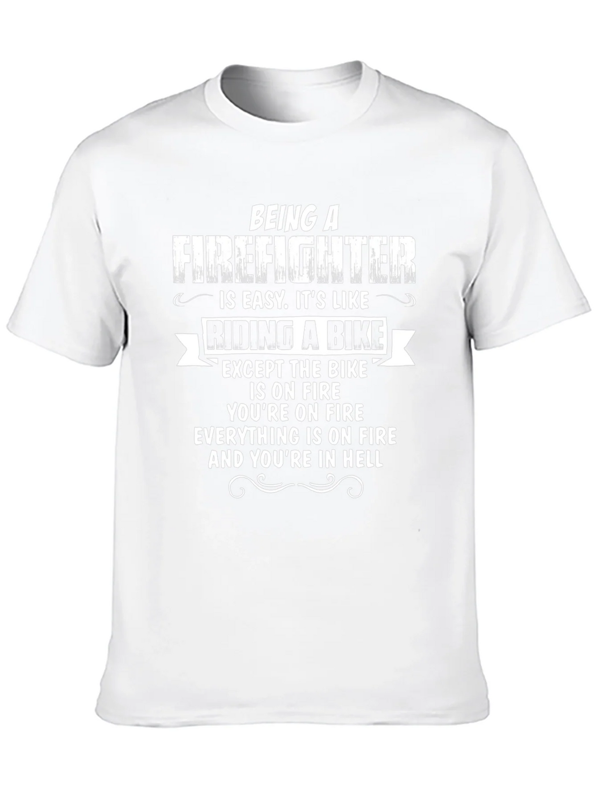 Firefighter Humor T-Shirt - Riding a Bike in Hell product image 9