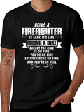 Firefighter Humor T-Shirt - Riding a Bike in Hell product image 1