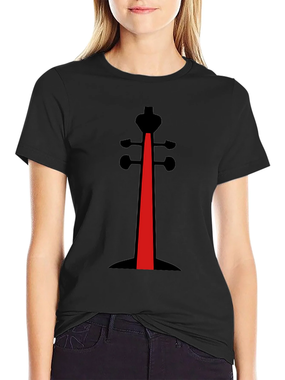 Abstract Violin Black T-Shirt product image 2