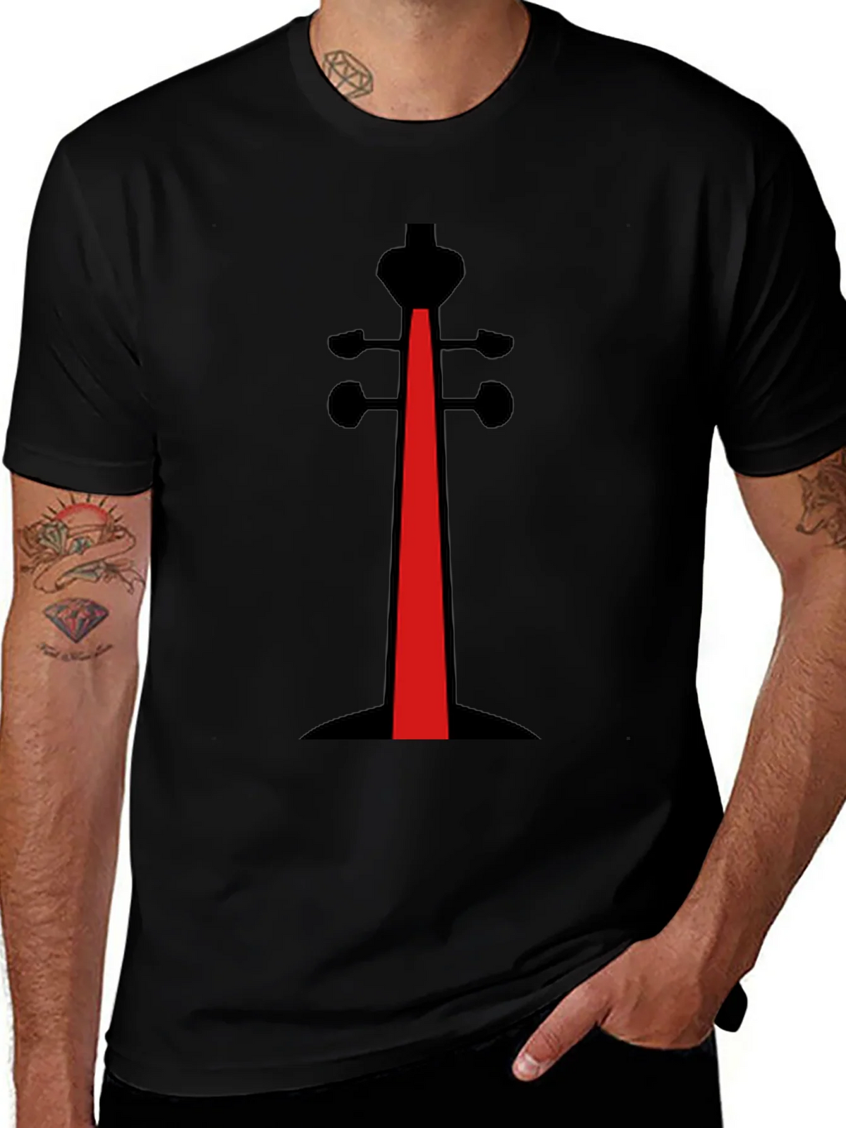 Abstract Violin Black T-Shirt product image 1