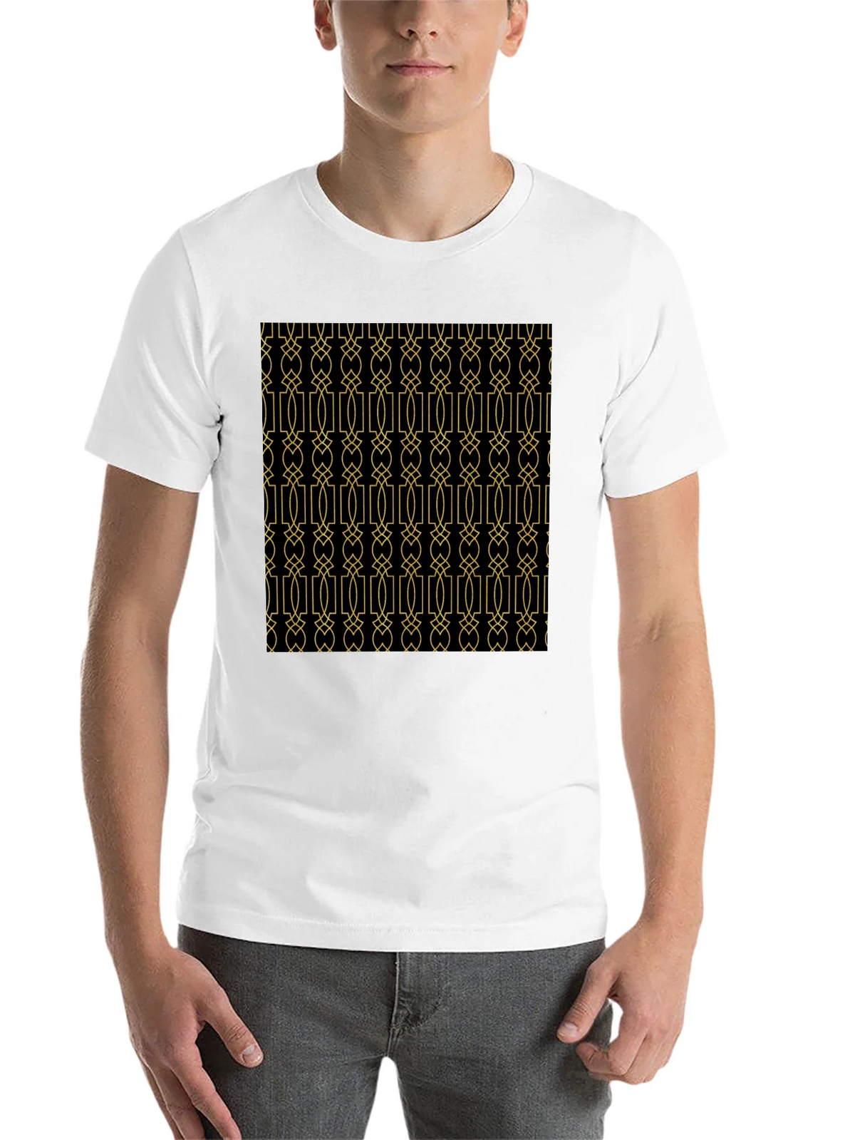 Geometric Patterned Black T-Shirt product image 10
